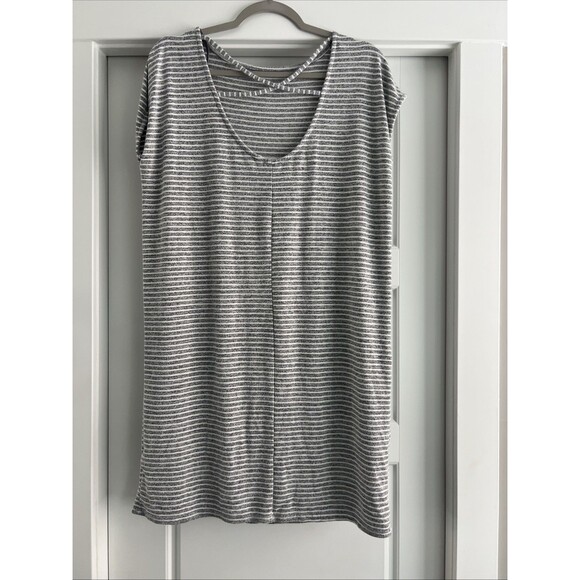 Gap Softspun stripe crossback dress, Grey Stripe SIZE Small - Picture 5 of 8